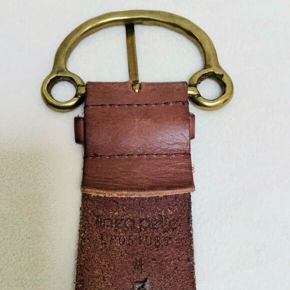 Linea Pelle Handmade Double Twist Woven Leather Brown Belt